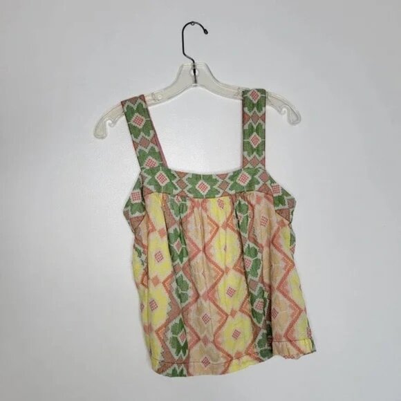 Anthropologie Marta Swing Tank Cropped Geometric Aztec Print Women Small - Picture 5 of 11
